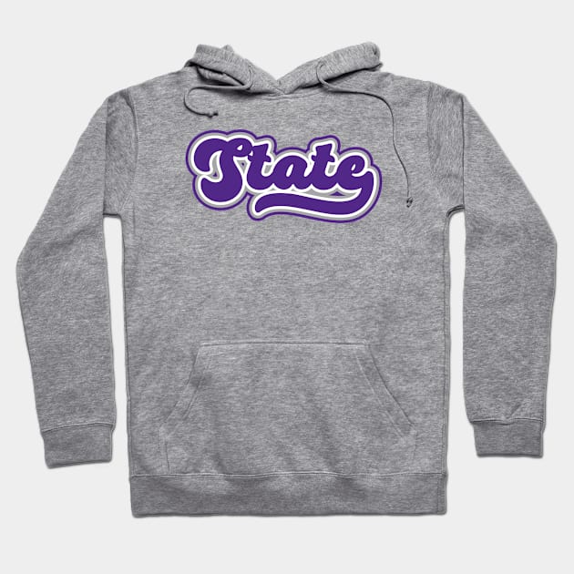 Retro State Script // Kansas Purple Proud Hoodie by SLAG_Creative